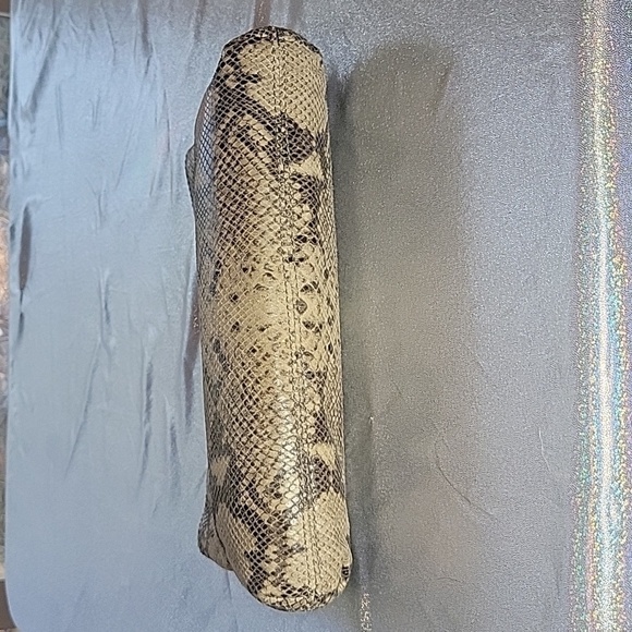 Michael Kors Snakeskin Python Clutch Gold Handle Wristlet Purse Bag